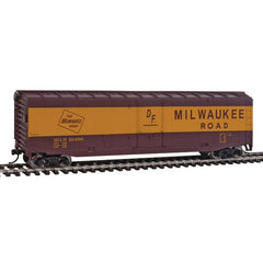 Walthers Trainline 931-1405 - HO Boxcar - Ready to Run -- Milwaukee Road #8491 (Boxcar Red, yellow)