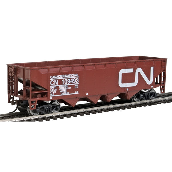 Walthers Trainline 931-1424 - HO 	Offset Hopper - Ready to Run -- Canadian National (brown, white; Large Logo)