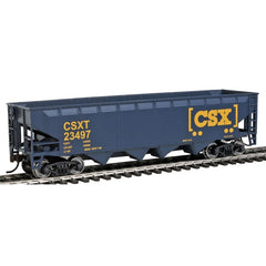 Walthers Trainline 931-1425 - HO Offset Hopper - Ready to Run -- CSX Transportation (blue, yellow; Boxcar Logo)