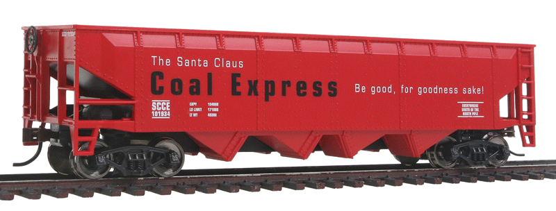 Walthers Trainline 931-1439 - HO 	Offset Hopper - Ready to Run -- Santa Claus Coal Express