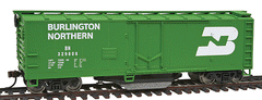 Walthers Trainline 931-1753 - HO 40' Plug-Door Track Cleaning Boxcar - Ready to Run -- Burlington Northern (Cascade Green, white; Large Logo)