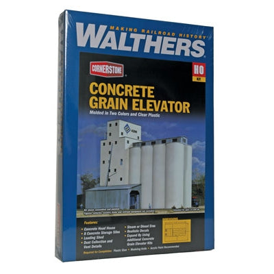 Walthers 933-3022 - HO	ADM(R) Concrete Grain Elevator -- Kit - 13-1/2 x 9 x 13-1/2" 33.7 x 23.7 x 33.7cm