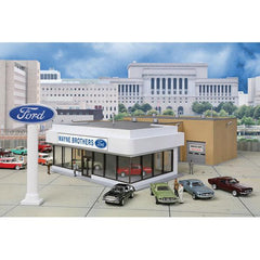 Walthers 933-3483 - HO - Wayne Bros. Ford Dealership -- Kit - 8-7/8 x 12-1/8 x 3-7/8" 22.5 x 30 x 9.8cm