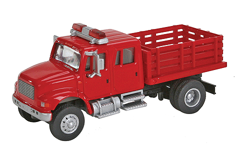 SceneMaster 949-11892 International(R) 4900 Fire Department Utility Truck - Assembled -- Red