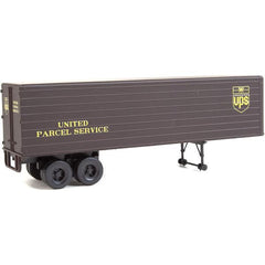 SceneMaster 949-2428 - HO 	35' Fluted-Side Trailer 2-Pack - Assembled -- United Parcel Service (1950s-1960s; brown, gold; Bowtie Logo)
