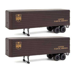 SceneMaster 949-2428 - HO 	35' Fluted-Side Trailer 2-Pack - Assembled -- United Parcel Service (1950s-1960s; brown, gold; Bowtie Logo)