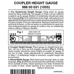 Micro Trains 988 00 031 - N Scale - Coupler Height Gauge (1055)