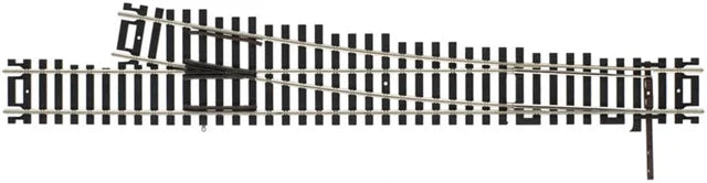 ATLAS #394: Custom-Line HO Scale Code 100 Mark V #6 Right Turnout, DCC Friendly, Black Ties, Nickel Silver Rail