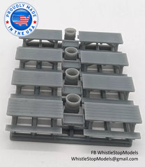 WSM N1024 - N Scale 3 N Scale Picnic Table and Grills