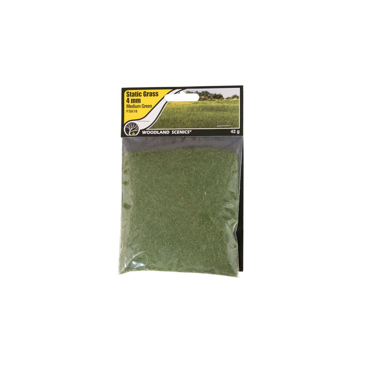 Woodland Scenics FS618 -- 4mm Static Grass Medium Green