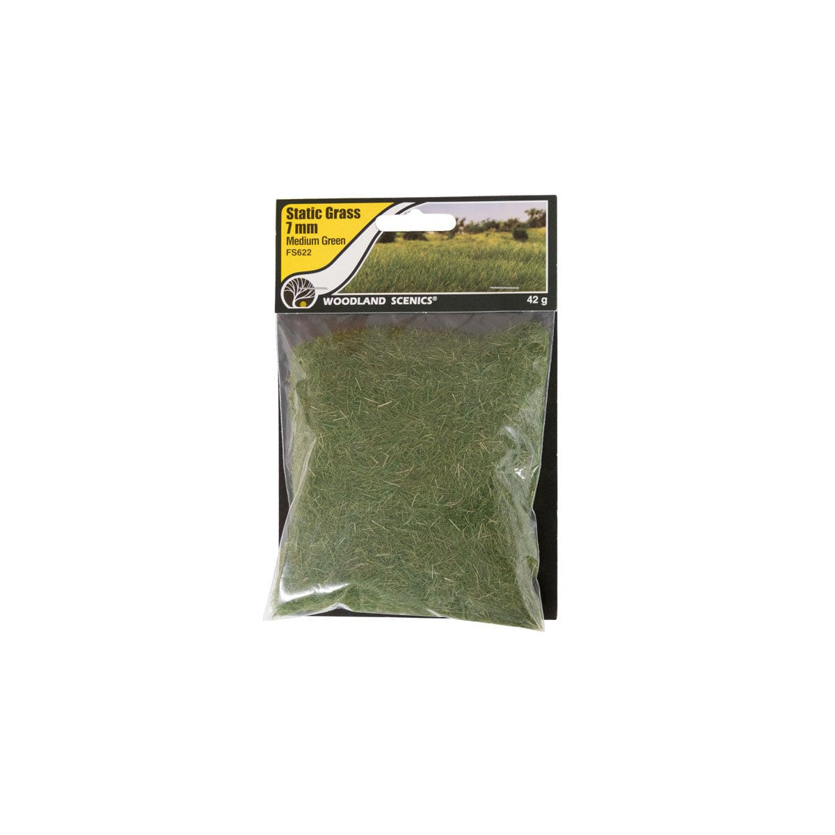 Woodland Scenics FS622 -- 7mm Static Grass Medium Green