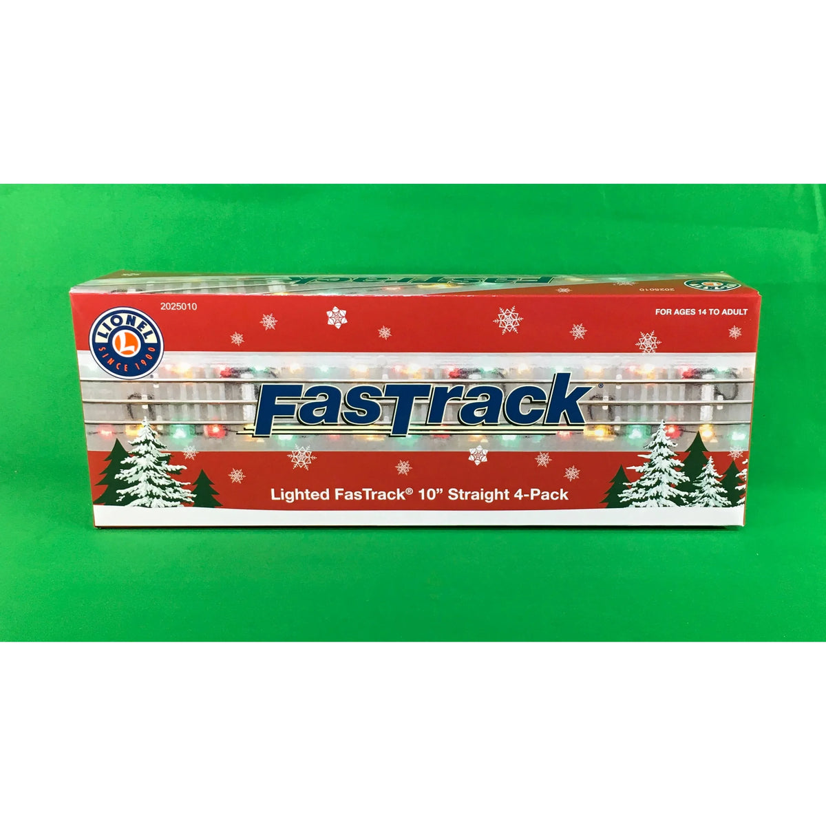 Lionel 5010 - O Gauge - FasTrack(TM) Lighted Track w/Roadbed - 3-Rail - Straight 10" 24.5cm 4Pk