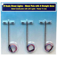 RIH013104 - N Scale Street Lights with single pole and 2 straight arms