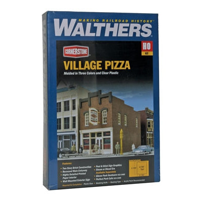 Walthers 933-3469 - HO Village Pizza -- Kit - 3-1/8 x 5-1/2 x 4-3/4" 7.9 x 13.9 x 12cm