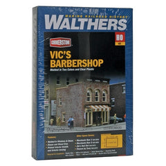 Walthers 933-3471 - HO Vic's Barber Shop -- Kit - 2-1/2 x 3-1/2 x 3-3/8" 6.4 x 8.9 x 8.6cm