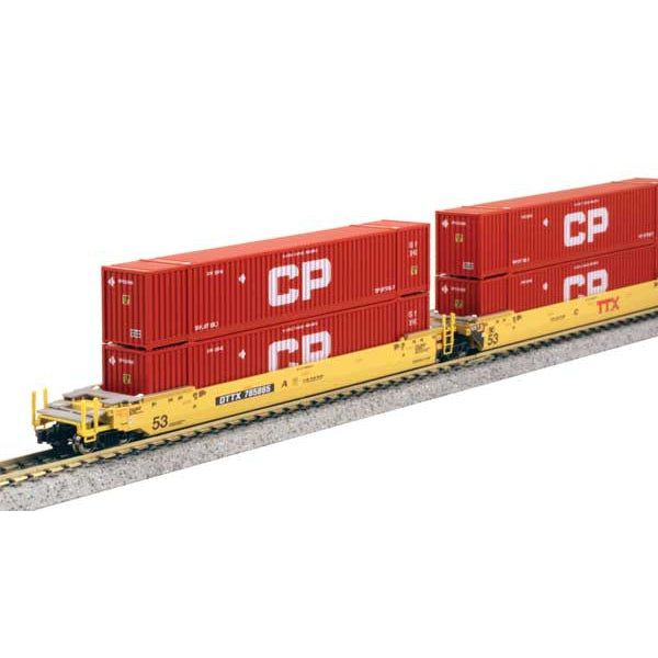 KATO 106-6184 N Gunderson MAXI-IV 3-Unit Well Car w/53' Containers - Ready to Run