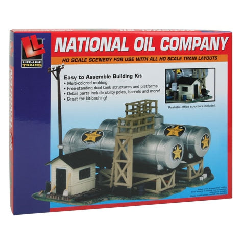 Life-Like 1331 - HO Scale National Oil Co. -- Kit - 5-1/2 x 4-1/2 x 2-3/4" 13.7 x 11.2 x 6.8cm