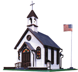 Life-Like 1350 - HO Scale 	Town Church -- Kit - 5 x 6" 12.8 x 15.3cm