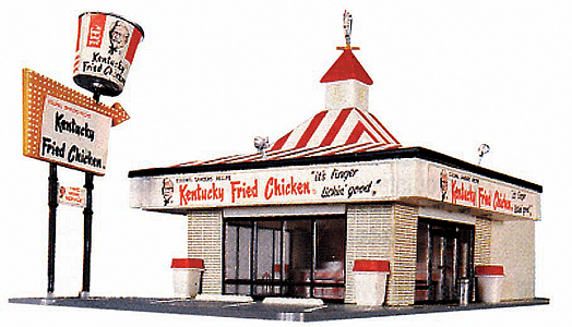 Life-Like 1394 - HO Scale Kentucky Fried Chicken(R) Drive-In -- Kit - 8-3/8 x 4-1/4" 21.3 x 10.8cm