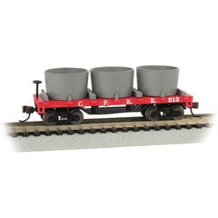 Bachmann 15552 - N Scale Old-Time Wood Tank Car with 3 Tanks - Ready to Run -- Central Pacific 213 (red)