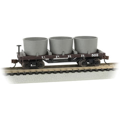 Bachmann 15553 - N Scale 	Old-Time Wood Tank Car with 3 Tanks - Ready to Run -- Union Pacific 503 (Boxcar Red)