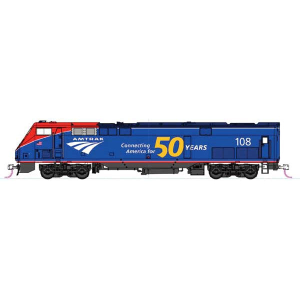 Kato 176-6037 - Amtrak #108 (Phase VI, blue, red, white, 50th Anniversary Logo)