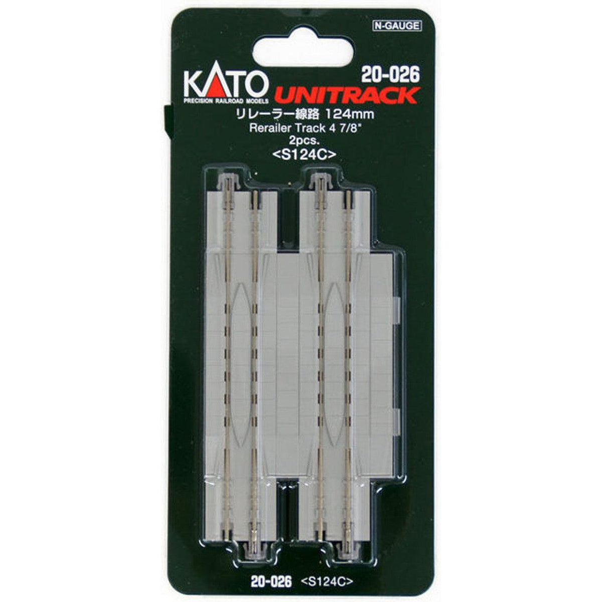 Kato 20-026 124mm (4 7/8") Re-Railer Track [2 pc]  N Scale
