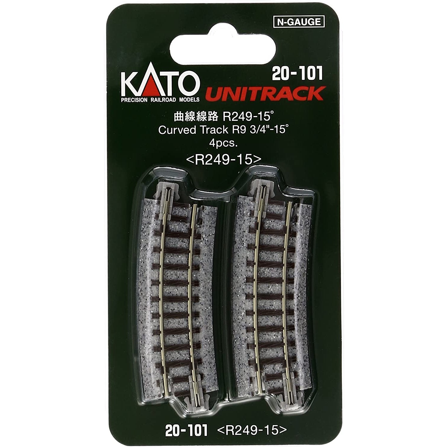 KATO 2-270 RAIL Courbe / Curve Track R490 22.5° 4pcs - HO EUR 14,40 KATO 2-270 RAIL Courbe / Curve Track R490 22.5° 4pcs - HO EUR 14,40