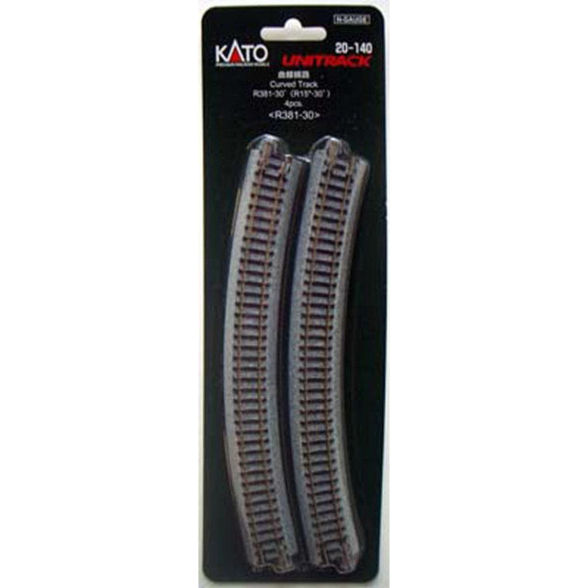 Kato 20-140 381mm (15") Radius 30 Curve Track [4 pcs]  N Scale