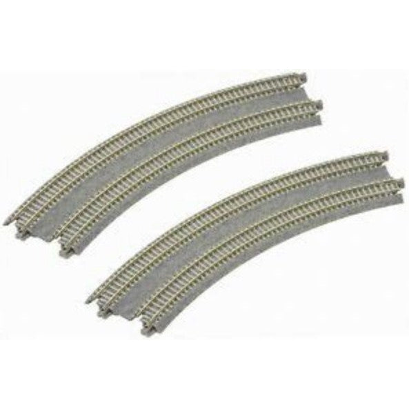 Kato 20-183 315mm/282mm Radius 45 (12 3/8" - 11") CT Double Track Superelevated Curve Track [2 pcs]  N Scale