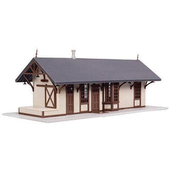 Atlas 2848 - N Scale Maywood Train Station -- Kit - 5 x 2-1/4" 12.7 x 5.7cm (tan, Brown Trim)