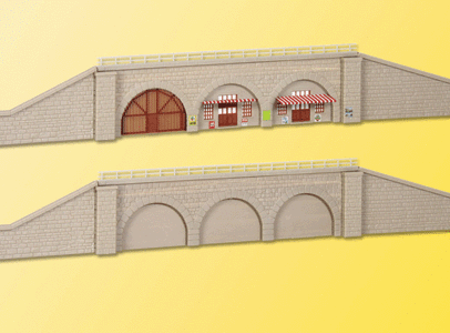 Kibri 405-37671 - 2 Retaining Walls w/Supp