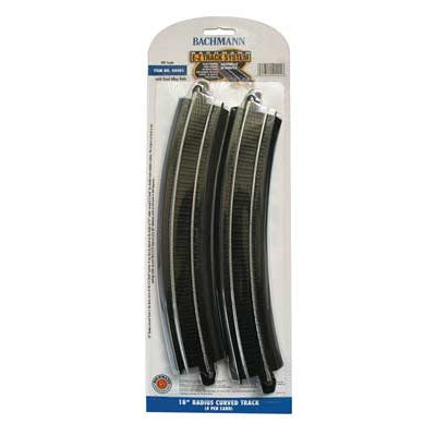 Bachmann 44401 - HO Scale Curved Track w/Steel Rail & Black Roadbed - E-Z Track(R) -- 18" Radius pkg(4)