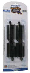 Bachmann 44412 - HO Scale Straight Track w/Steel Rail & Black Roadbed - E-Z Track(R) -- 3" pkg(4)