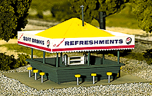 Atlas 715 - HO Refreshment Stand -- 3-3/8 x 4-1/4" 8.4 x 10.7cm