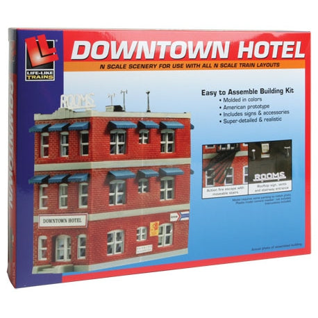 Life-Like 7482 -N Scale Downtown Hotel -- Kit