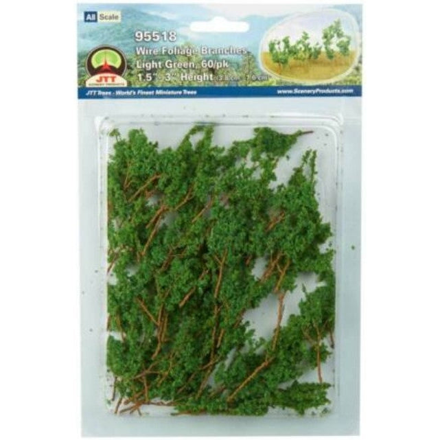 JTT 95518 - Wire Foliage Branches Light Green, 60pk